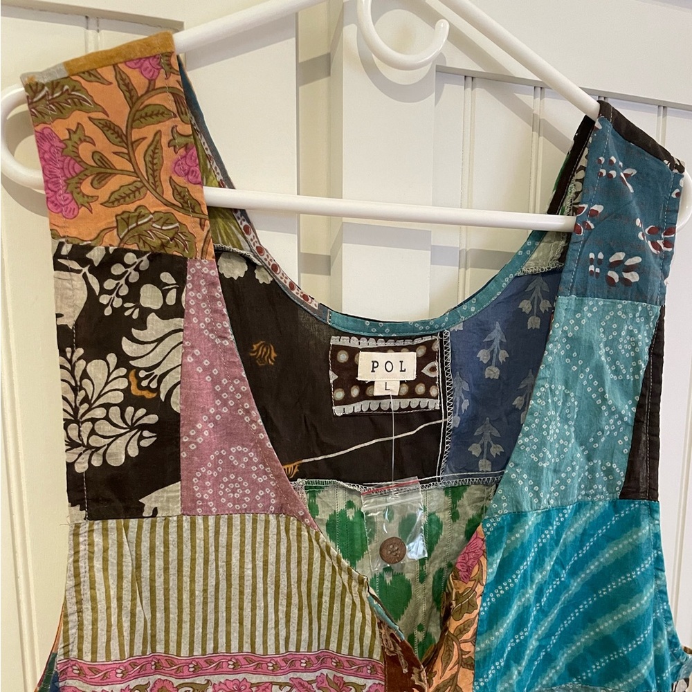 Pol Patchwork Jumpsuit Large New - image 2